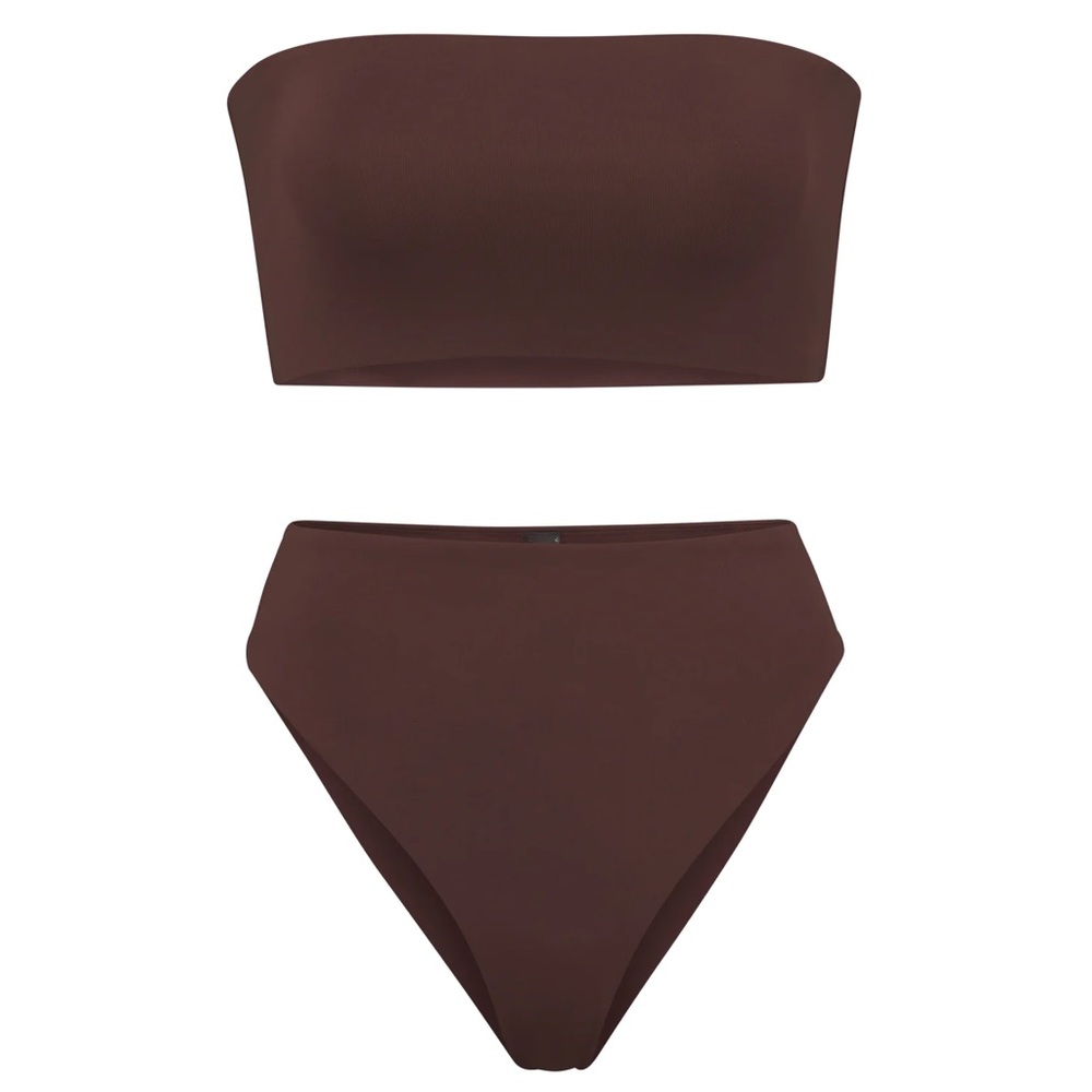 SKIMS Signature Swim Bandeau Bikini set Cocoa